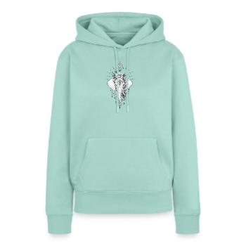 Blumen-Elefantenmandala-Schmuck - Frauen Premium Bio Hoodie - Mint  - Vorne - Julia (174cm)