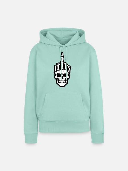 Skelett Mittelfinger - Frauen Premium Bio Hoodie - Mint 