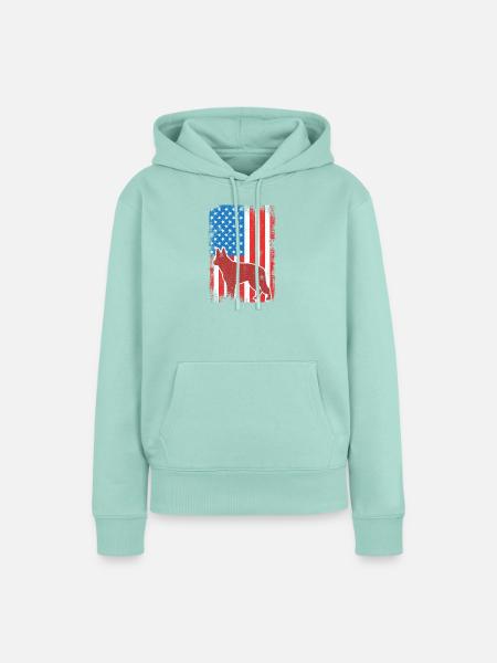 US Patriotischer Schäferhund - Frauen Premium Bio Hoodie - Mint
