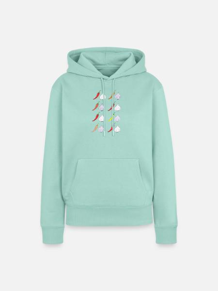 ChiliKnoblauch Muster Farbprint - Frauen Premium Bio Hoodie - Mint
