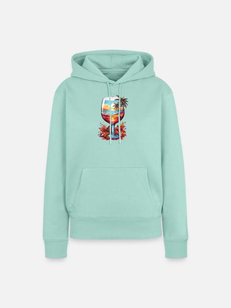 Strand Weinglas - Frauen Premium Bio Hoodie - Mint