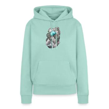 Ozeanische Tintenmuster - Frauen Premium Bio Hoodie - Mint  - Vorne - Julia (174cm)