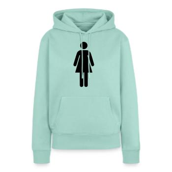 Femme - WC - Sweat à capuche Premium bio Femme - menthe  - Devant - Julia (174cm)