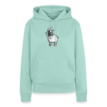 Mouton Rêveuse - Sweat à capuche Premium bio Femme - menthe  - Devant - Julia (174cm)