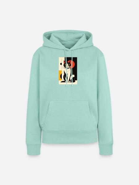 Avantgarde Katze R01 - Frauen Premium Bio Hoodie - Mint