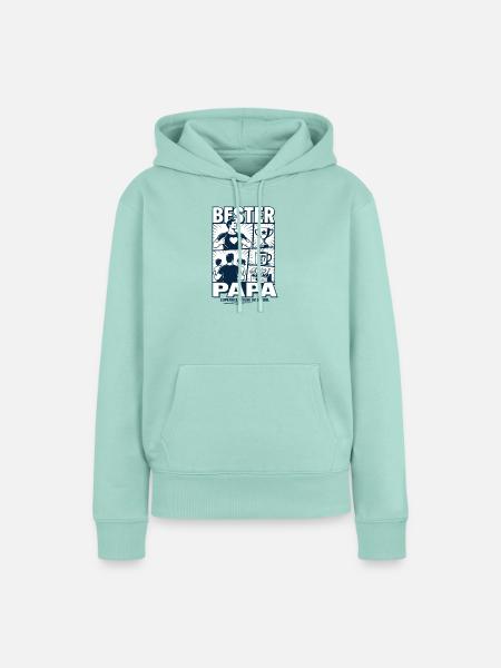Bester Papa Superheld Design - Frauen Premium Bio Hoodie - Mint 