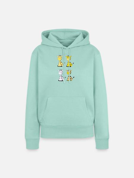 Giraffenquartett Bunt - Frauen Premium Bio Hoodie - Mint 