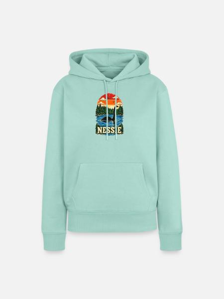 Nessie Sunset Retro Lake Tee - Frauen Premium Bio Hoodie - Mint