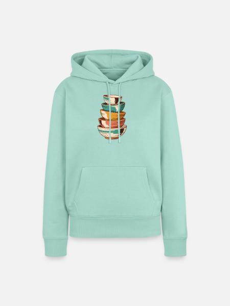Keramikschalen-Stapel - Frauen Premium Bio Hoodie - Mint