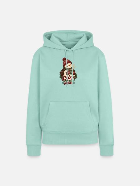 Cozy Winter Drinks Schneemann - Frauen Premium Bio Hoodie - Mint 