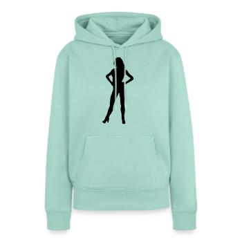 Silhouette silhouette silhouette - Sweat à capuche Premium bio Femme - menthe  - Devant - Julia (174cm)