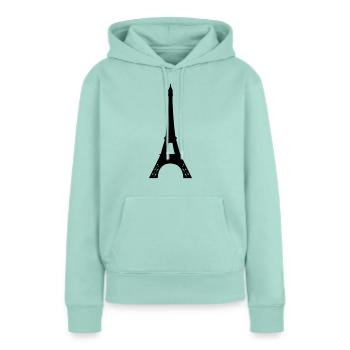 tour eiffel - Sweat à capuche Premium bio Femme - menthe  - Devant - Julia (174cm)