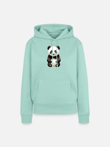 Kuschelpanda Cartoon – Niedlicher Panda - Frauen Premium Bio Hoodie - Mint