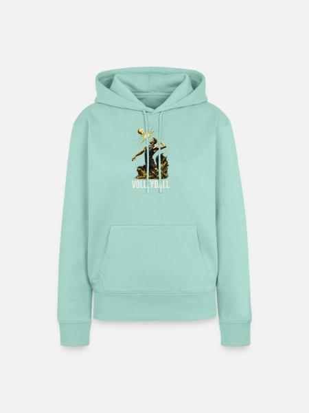 Goldener Volleyballsprung - Frauen Premium Bio Hoodie - Mint