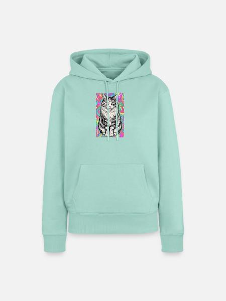 Katze - Frauen Premium Bio Hoodie - Mint 