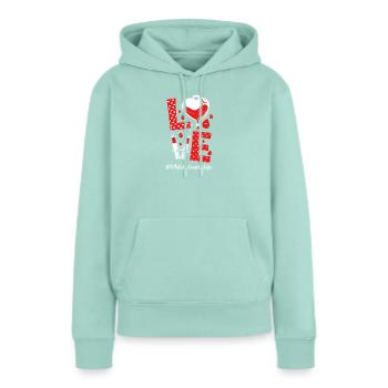 Don de sang Donneur de sang - Sweat à capuche Premium bio Femme - menthe  - Devant - Julia (174cm)