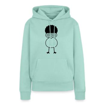 Funky Chick - Sweat à capuche Premium bio Femme - menthe  - Devant - Julia (174cm)