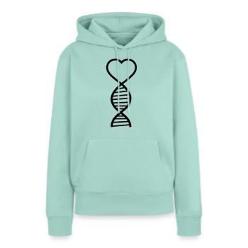 dna herz liebe forscher wissenschaft gene spirale - Frauen Premium Bio Hoodie - Mint  - Vorne - Julia (174cm)