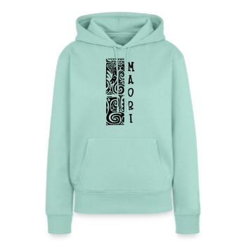 maori - Sweat à capuche Premium bio Femme - menthe  - Devant - Julia (174cm)