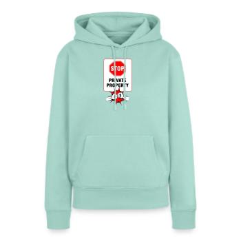 Signalisation de Propriété Privée - Sweat à capuche Premium bio Femme - menthe  - Devant - Julia (174cm)