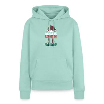Le préféré de Maman de Noël - Sweat à capuche Premium bio Femme - menthe  - Devant - Julia (174cm)