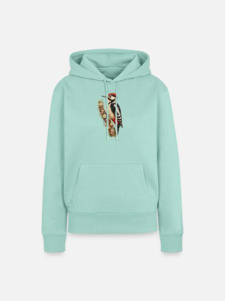 Blumenspecht | Floraler Buntspecht aus Wildblumen - Frauen Premium Bio Hoodie - Mint 
