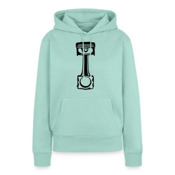 kolben - Frauen Premium Bio Hoodie - Mint  - Vorne - Julia (174cm)