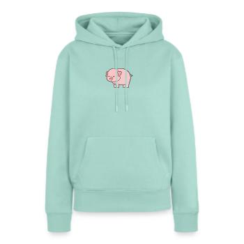 Cochons Cochons - Sweat à capuche Premium bio Femme - menthe  - Devant - Julia (174cm)