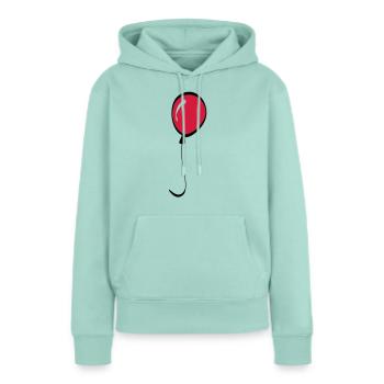 ballon - Sweat à capuche Premium bio Femme - menthe  - Devant - Julia (174cm)