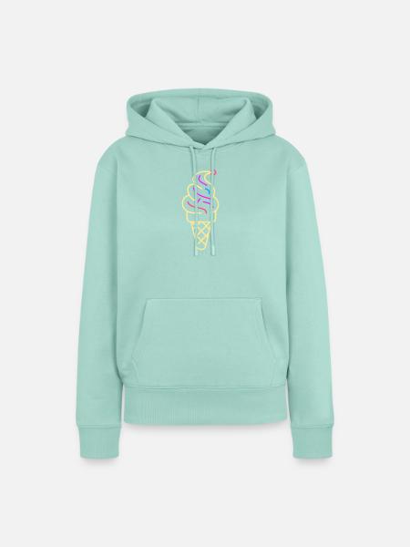 Eiscreme Line Art - Frauen Premium Bio Hoodie - Mint 