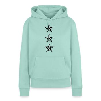 stars military rank - Sweat à capuche Premium bio Femme - menthe  - Devant - Julia (174cm)