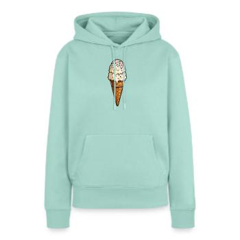 Doppel-Eiscreme mit Streuseln - Frauen Premium Bio Hoodie - Mint  - Vorne - Julia (174cm)