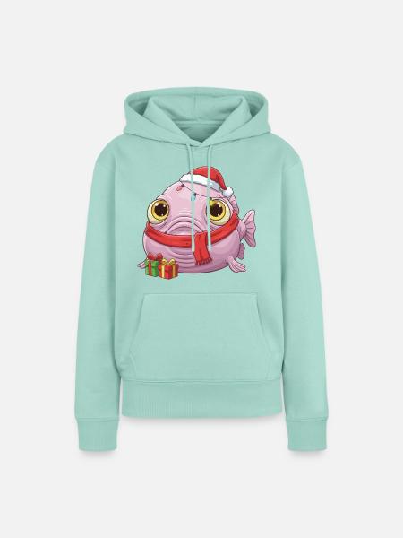 Lustiger Blobfisch - Weihnachtszeit mit... - Frauen Premium Bio Hoodie - Mint