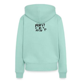 Graffiti Hand Writing Chaos Pattern - Sweat à capuche Premium bio Femme - menthe  - Dos - Julia (174cm)