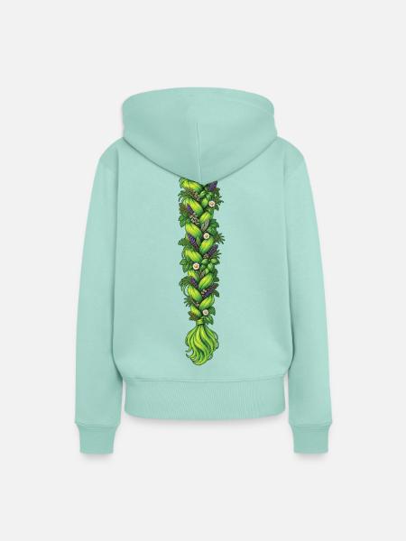 Grüner Zopf mit Kräutern - Frauen Premium Bio Hoodie - Mint 