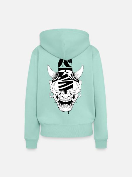 Dämonenmaske - Frauen Premium Bio Hoodie - Mint