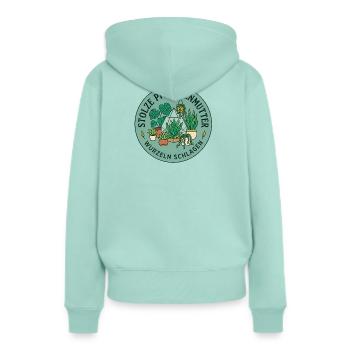 Grüne Wurzeln schlagen - Frauen Premium Bio Hoodie - Mint  - Hinten - Julia (174cm)