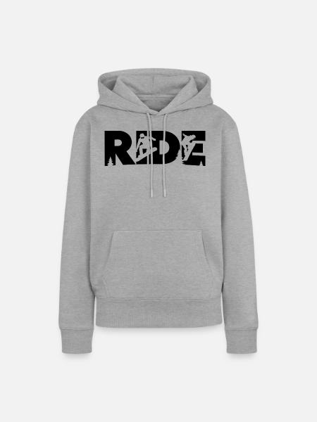 Fahr Snowboard Snowboard Snowboarder - Frauen Premium Bio Hoodie - Grau meliert