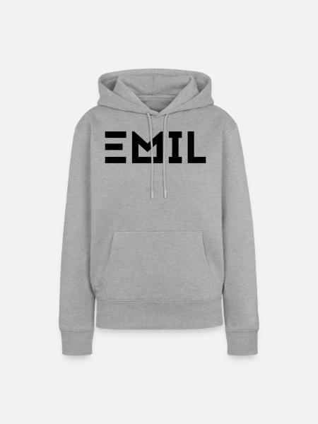 Vorname Emil - Frauen Premium Bio Hoodie - Grau meliert