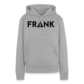 Vorname Frank - Frauen Premium Bio Hoodie - Grau meliert - Vorne - Selfina (174cm)