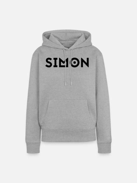 Vorname Simon - Frauen Premium Bio Hoodie - Grau meliert