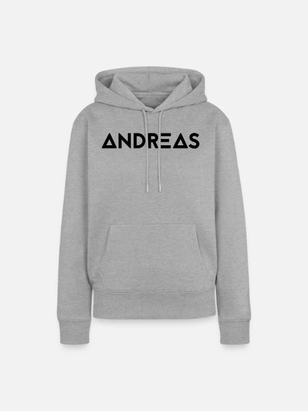 Vorname Andreas - Frauen Premium Bio Hoodie - Grau meliert