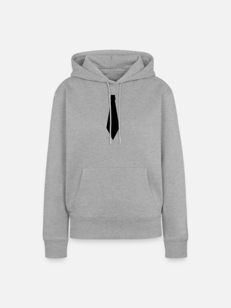 Gefälschte Krawatte - Frauen Premium Bio Hoodie - Grau meliert