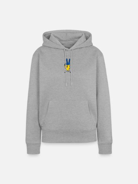 Frieden für die Ukraine - Frauen Premium Bio Hoodie - Grau meliert