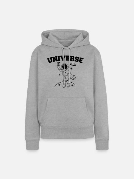 Universe - Frauen Premium Bio Hoodie - Grau meliert