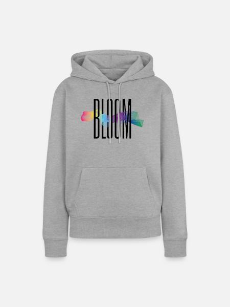 BLOOM - Frauen Premium Bio Hoodie - Grau meliert