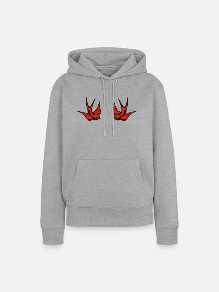 swallow - Frauen Premium Bio Hoodie - Grau meliert