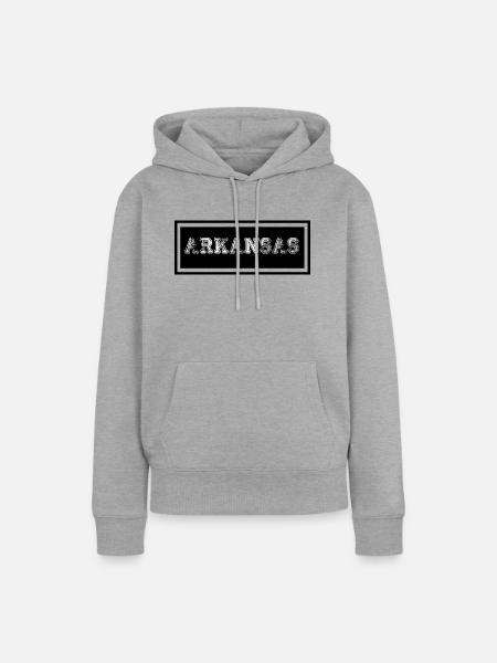 Arkansas - Frauen Premium Bio Hoodie - Grau meliert