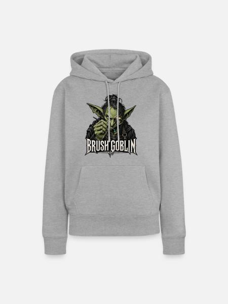 Brush Goblin – Tabletop Miniatur Malen - Frauen Premium Bio Hoodie - Grau meliert