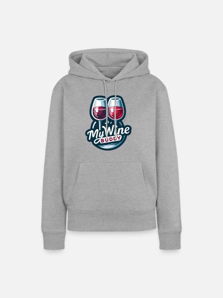 Wine Buddy - Frauen Premium Bio Hoodie - Grau meliert